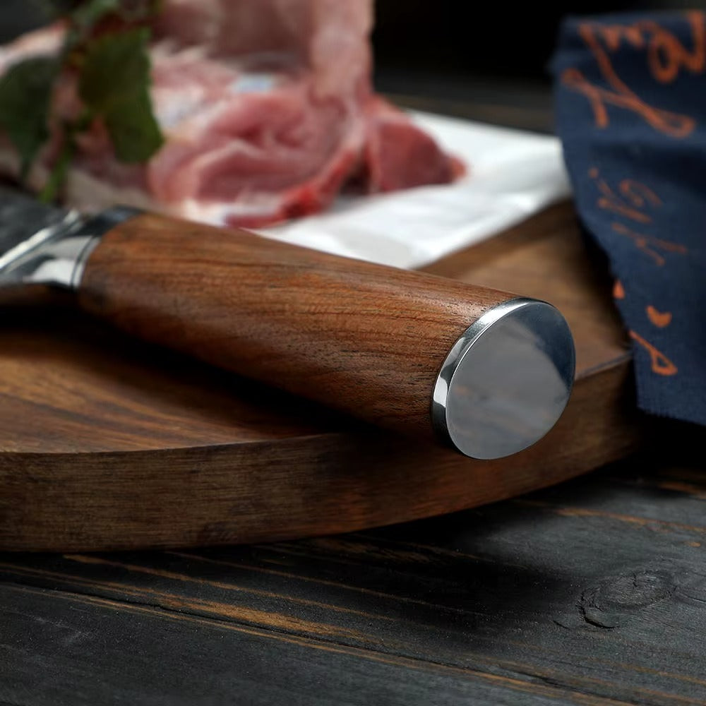 Forged Steel Chef Cleaver Knife – 7.5” with Wood Handle